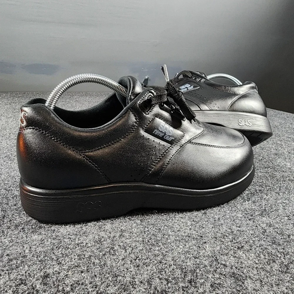NWOB SAS Time Out Walking Shoes Mens 8 Triple Wide Black Leather Comfort Shoes